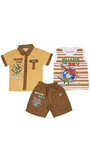 Костюм: (шорты, майка и рубашка) 043001088 оптом. Костюм: (шорты, майка и рубашка) 043001088 оптом.