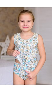 Комплект из трусов и майки из кулирки 054800134 оптом. Комплект из трусов и майки из кулирки 054800134 оптом.