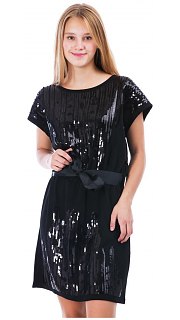 Платье-туника 065207966 оптом. Женское платье-туника с коротким рукавом. Прямой свободный крой, укороченная длина. Пояс регулируется креативной атласной лентой. Элегантный чёрный цвет и креативная стразовая отделка.
Производство: Россия.
Состав: 94% рауон 6% спандекс
Производитель: Camelia