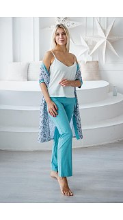 Комплект из топа, брюк и пеньюара 083000928 оптом. Комплект из топа, брюк и пеньюара 083000928 оптом.