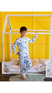 Пижама детская из кулирки 085700546 оптом. 